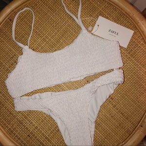 Zaful White Scrunchy Bikini